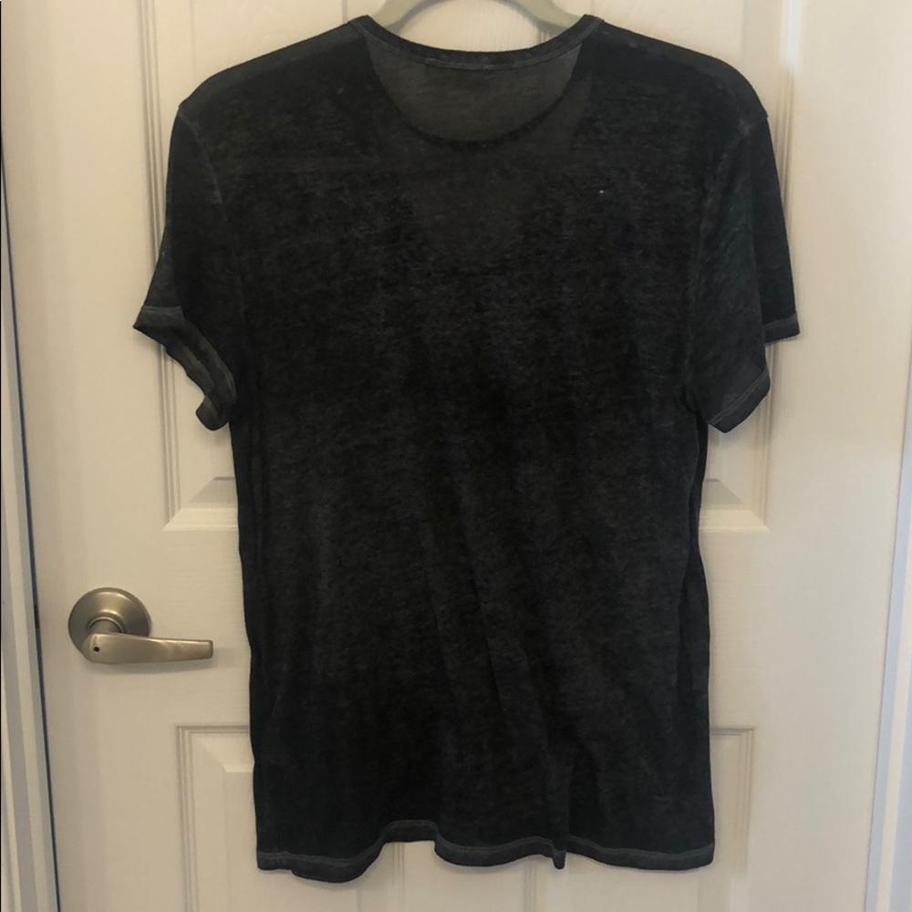 Charcoal Gray T-Shirt with Neck Cut Out - Picture 3 of 4